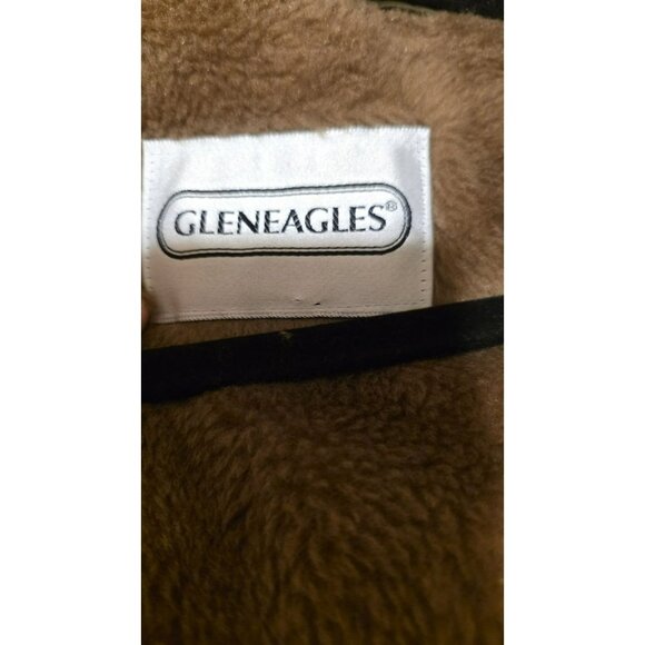 Glen Eagles Trench Coat Tan Collared Buttons Pockets Zip Liner Mens Size 40S Y2K - Picture 9 of 11